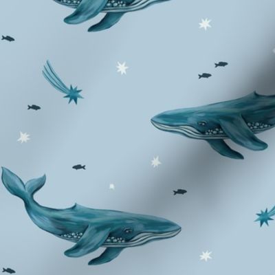 whales (light blue)