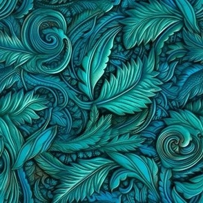 turquoise tooled leather