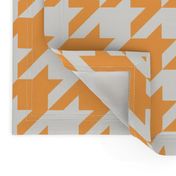 Houndstooth Pied de Poule Bright Orange and Offwhite