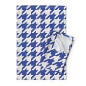 Houndstooth Pied de Poule Bright Blue and Offwhite