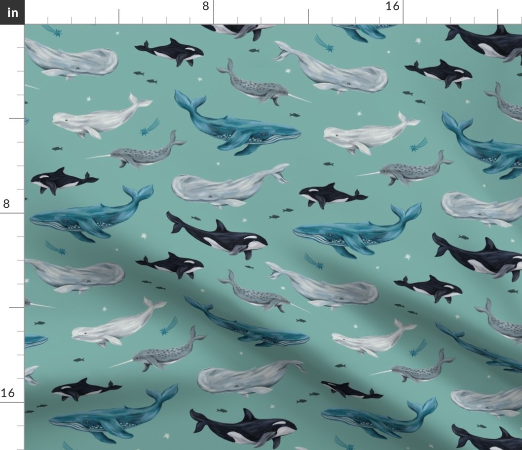 whales (mint)