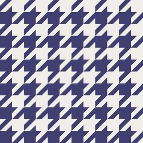 Houndstooth Pied de Poule Navy Blue and Offwhite
