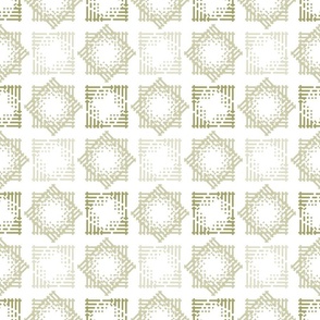 Abstract squares in tarragon green and white. Large scale