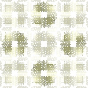 Abstract woven geometric in tarragon green and white. Large scale