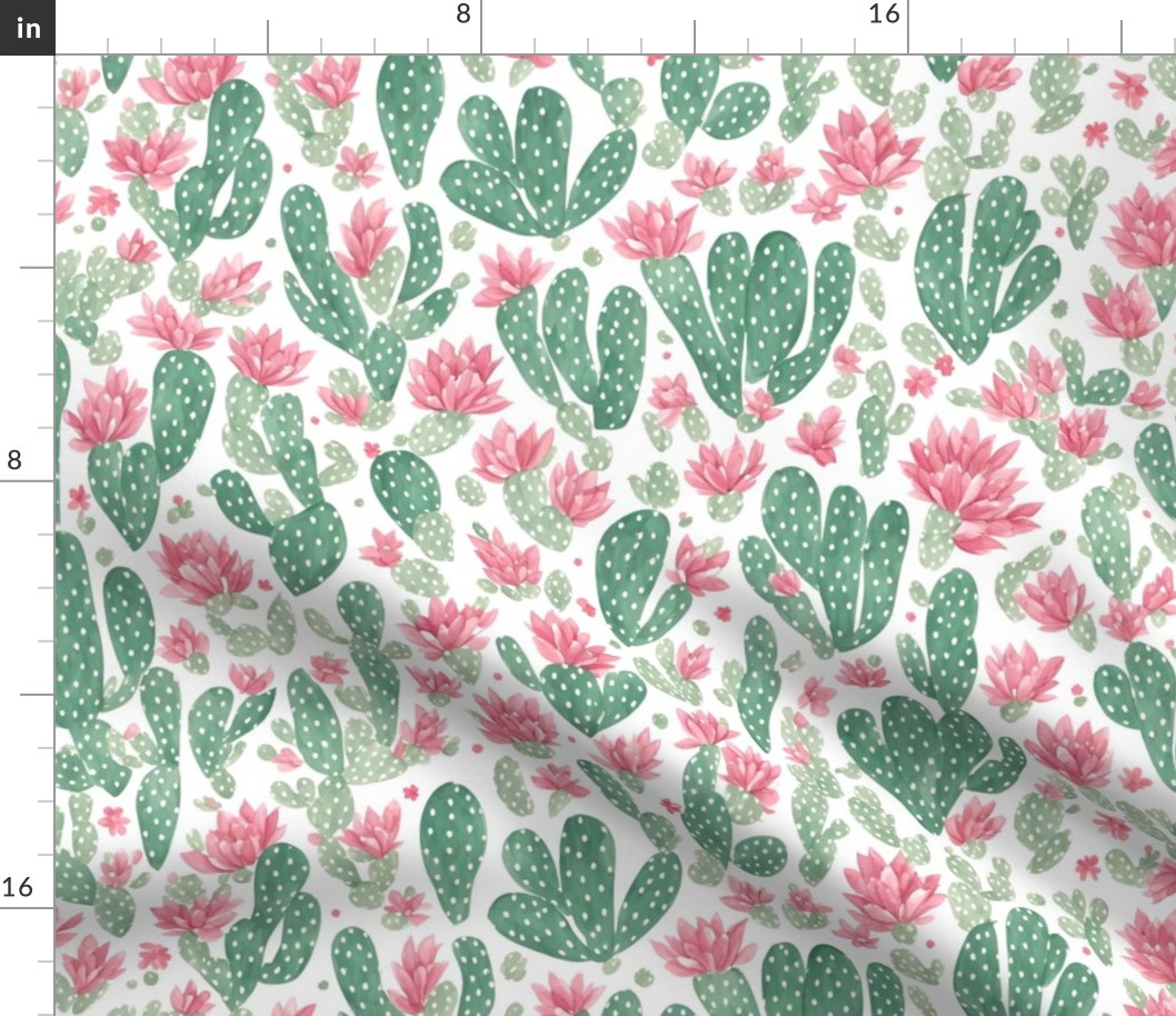 Pink Cactus Flower Pattern