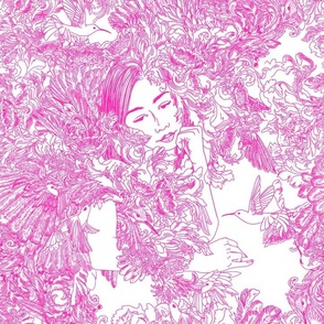 daydreamer: modern toile de juoy hot pink
