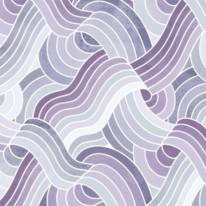 Stone Textured Linework Swells - Pastel Purples - Large Scale 