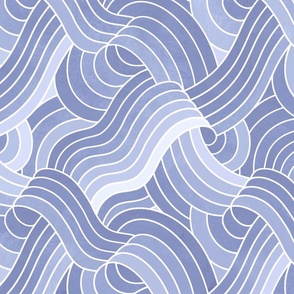 Ocean Swell Linework - Grey Purple - Large Scale 