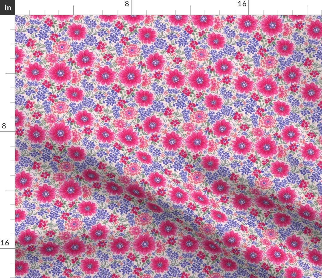 Mexican Pink and Purple Floral Pattern