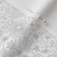 Subtle Grey Floral - Silver Gray and White Flower Pattern