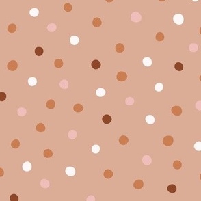 Boho Halloween dots on tan brown| medium