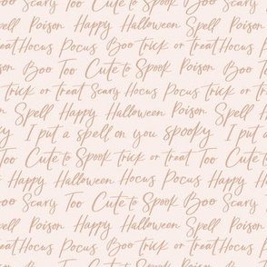 Halloween Lettering-Trick or Treat, Happy Halloween, Too cute to Spook on cream