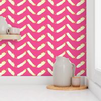 Feather Chevron Hot Pink