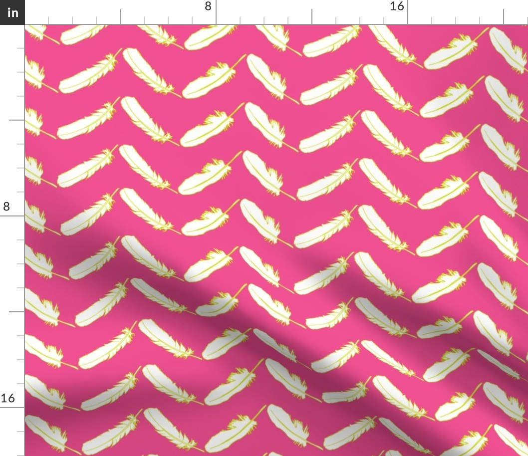 Feather Chevron Hot Pink