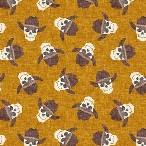 (small scale) Cowboy Skulls - mustard tossed - LAD24