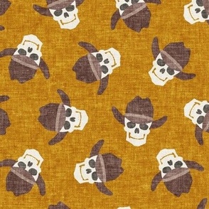 Cowboy Skulls - mustard tossed - LAD24