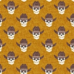 (small scale) Cowboy Skulls - mustard - LAD24