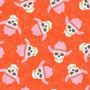 Cowboy Skulls - orange tossed - LAD24