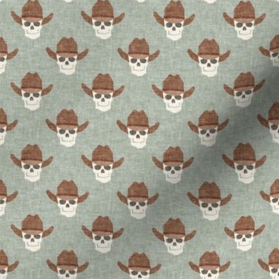 (small scale) Cowboy Skulls - sage - LAD24