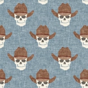 Cowboy Skulls - dusty blue - LAD24