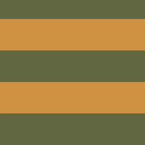 Bold Stripe Horizontal - Gold and Moss