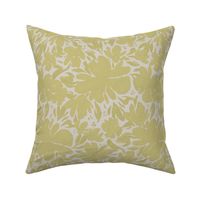 Large - Patricia Tropical Silhouette Florals - Mustard Yellow_ Grey