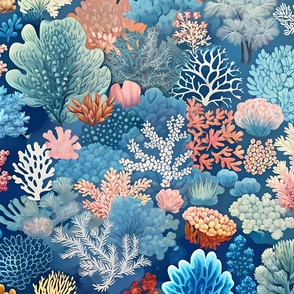 Coral Reef Elegant Chinoiserie Style Nautical Theme Classy