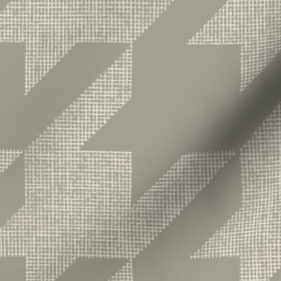 houndstooth_weave - nostalgic grey_ soft off-white - hand drawn textured geometric plaid