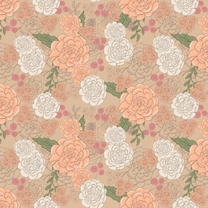The Garden featuring Peach Fuzz Floral Design Victorian interior design 
