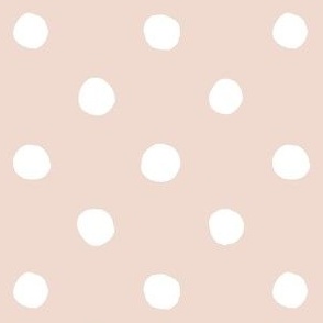 Large Handdrawn Dots - rainbow quilting collection - white on Blush - Petal Signature Cotton Solids coordinate
