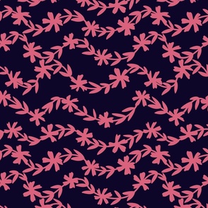 Flower Garland (12") - black, pink (ST2021FG)