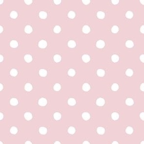 Medium Handdrawn Dots - rainbow quilting collection - white on Cotton Candy pink - Petal Signature Cotton Solids coordinate