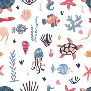 Sea animals underwater