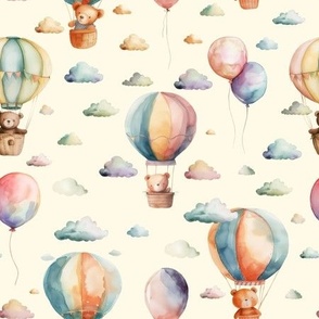 Bears in hot air balloons