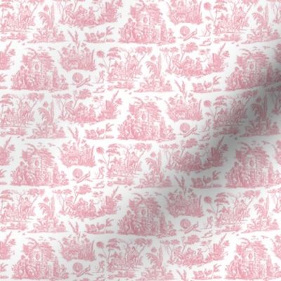 Marseilles Toile  ~ Sloane Pink on White ~ 6" repeat ~ Small