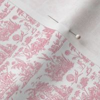 Marseilles Toile  ~ Sloane Pink on White ~ 6" repeat ~ Small