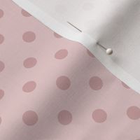 Dark Dotty: Soft Dusky Rose, Light Deco Rose Polka Dot