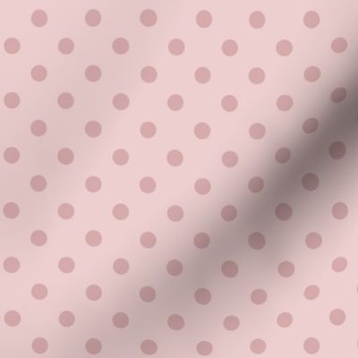 Dark Dotty: Soft Dusky Rose, Light Deco Rose Polka Dot