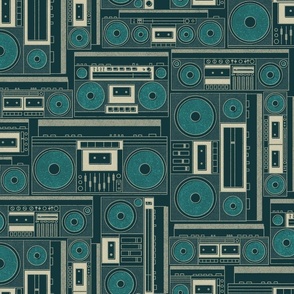 Boomboxes - large - teal 