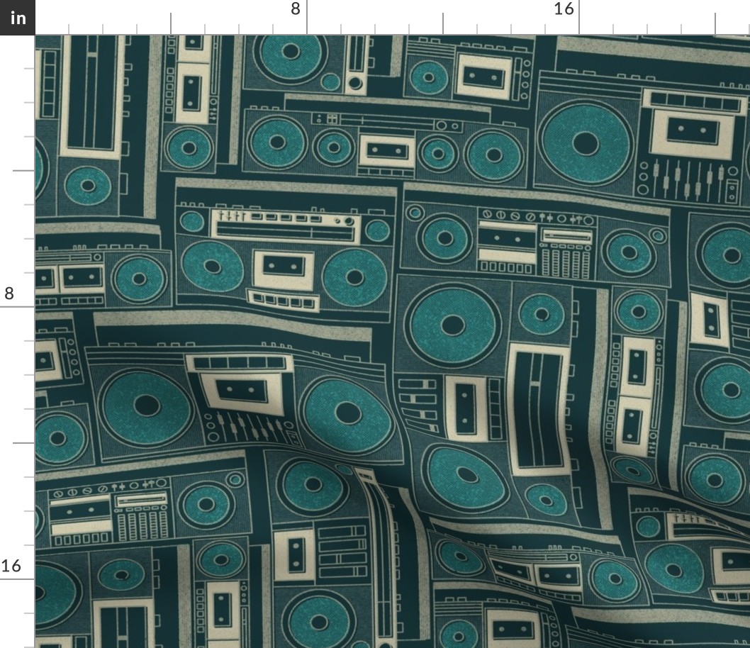 Boomboxes - large - teal 