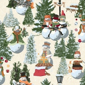 Christmas Celebration with Busy Snowmen