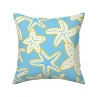 large // summer starfish at the beach in light baby blue 