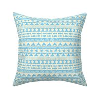 small // tropical sea life tribal stripe in light baby blue 