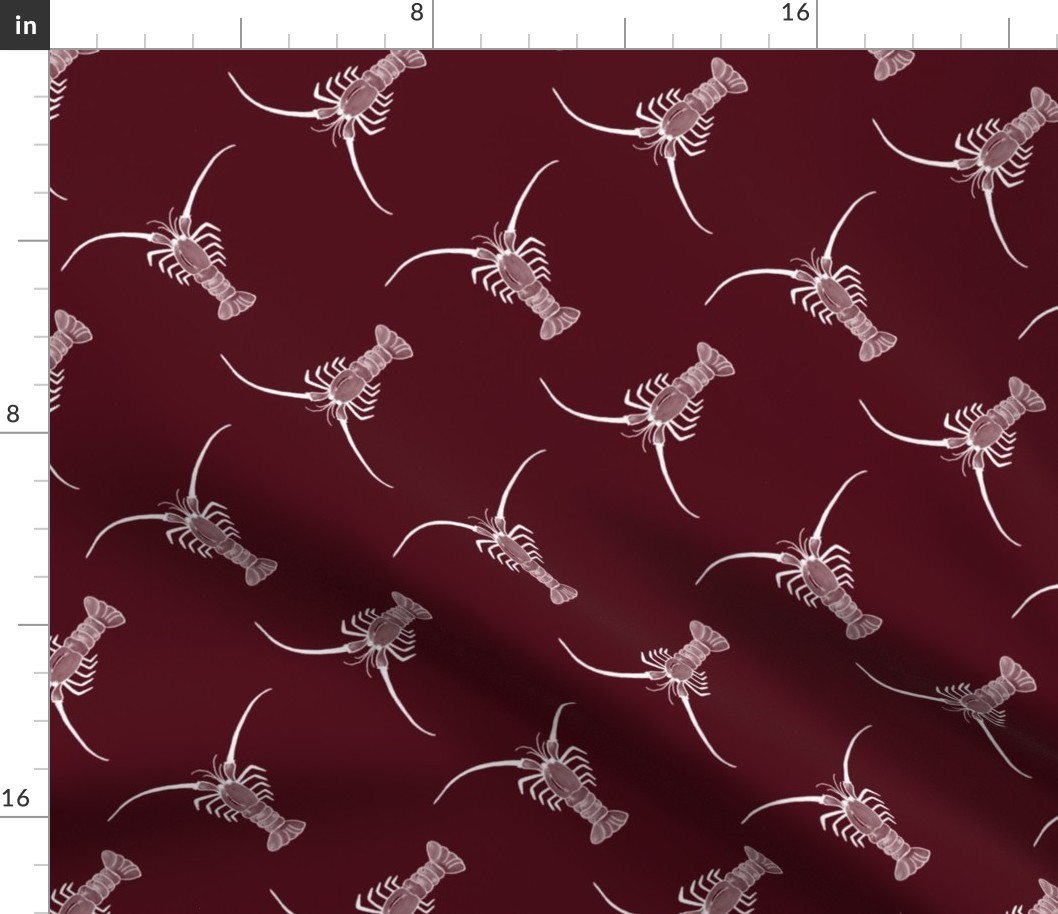 Scattered Spiney Lobster-Lobster Fabric | Spoonflower