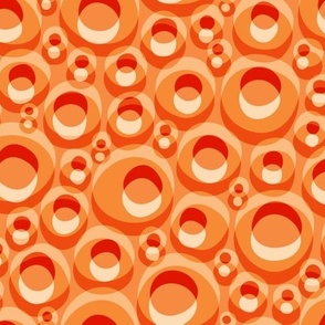 Tangerine Orange Mid Century Modern Wobbly 3D Circle Bits // Medium Scale - 450 DPI