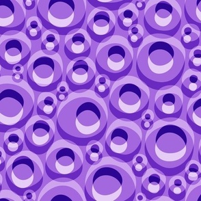 Grape Purple Mid Century Modern Wobbly 3D Circle Bits // Medium Scale - 450 DPI