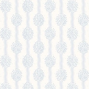 Cosette light: Chambray Blue Bouquet Ribbon Stripe, Blue Small Floral