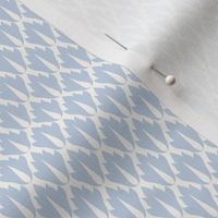 Ines Leaf Grille: Chambray Blue Leaf Scallop, Small Scale Blue Botanical