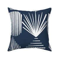 Caribbean Tribal Chic: Bold Navy & White Abstract Mudcloth, Large