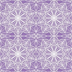 lace illusion white on lilac purple